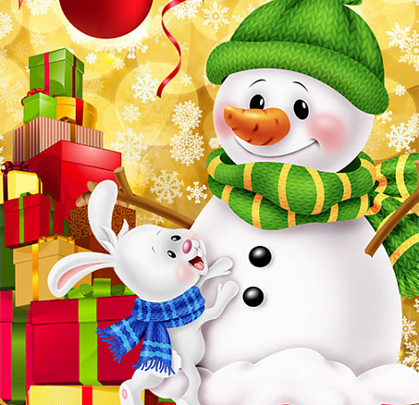 Снеговичок и зайчик